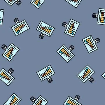 Analytics chart big data vector seamless pattern Stock Illustration