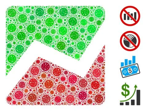 Analytics Chart Collage of Covid Virus Elements Stock Illustration