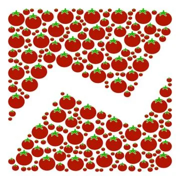 Analytics Chart Collage of Tomato Stock Illustration