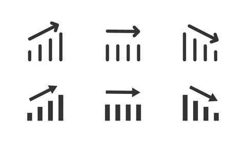 Analytics chart icon. Business graphs showing growth, stability and decline.. 스톡 일러스트