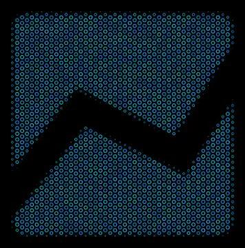 Analytics Chart Mosaic Icon of Halftone Bubbles イラスト素材