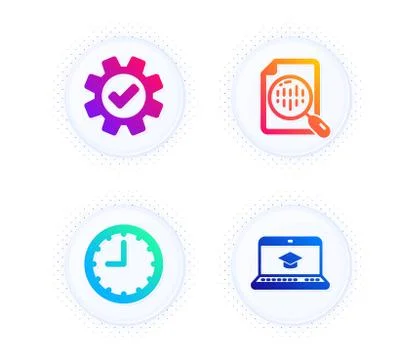 Analytics chart, Service and Time icons set. Website education sign. Vector Stock Illustration