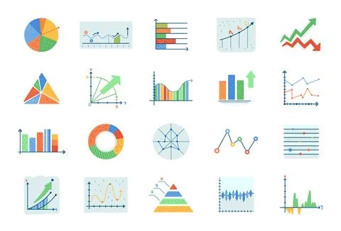 Analytics chart set in scandinavian style Illustrazione stock