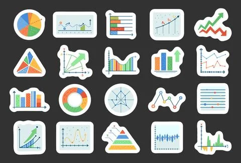 Analytics chart set in scandinavian style 스톡 일러스트