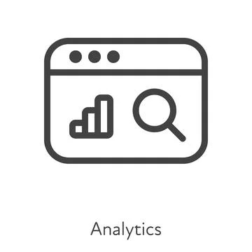 Analytics chart in web browser symbol Stock Illustration