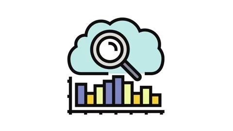Analytics cloud computing color icon animation Stock Footage 326108347