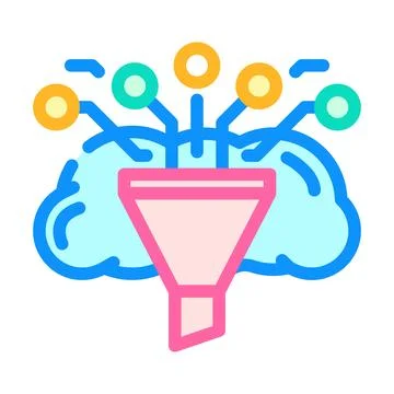 Analytics cloud computing color icon vector illustration Stock Illustration