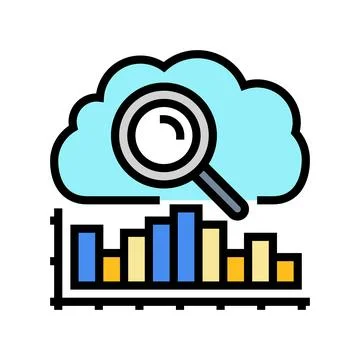 Analytics cloud computing color icon vector illustration イラスト素材