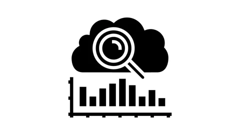 Analytics cloud computing glyph icon animation 動画素材 326145700