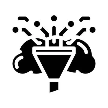 Analytics cloud computing glyph icon vector illustration Illustrazione stock