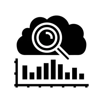 Analytics cloud computing glyph icon vector illustration Stock Illustration