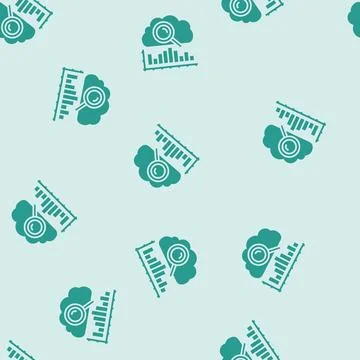 Analytics cloud computing glyph seamless pattern Illustrazione stock