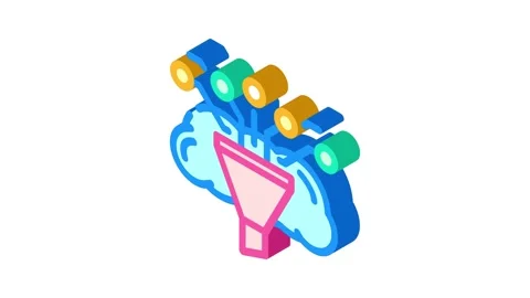 Analytics cloud computing isometric icon animation Stock Footage 327280919