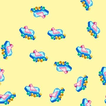 Analytics cloud computing isometric icon seamless pattern Stock Illustration