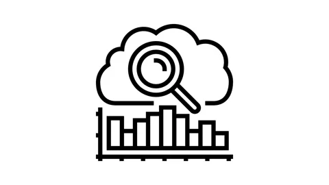 Analytics cloud computing line icon animation Stock Footage 326125852