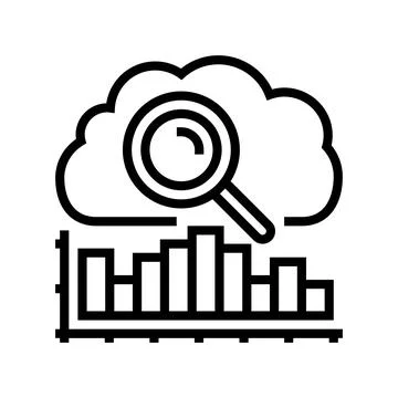 Analytics cloud computing line icon vector illustration Stock Illustration