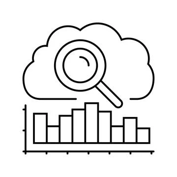 Analytics cloud computing line icon vector illustration Stock Illustration
