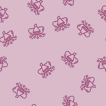 Analytics cloud computing line vector seamless pattern Illustrazione stock