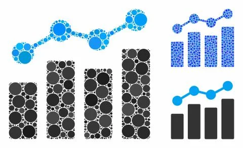Analytics Composition Icon of Circle Dots Stock Illustration