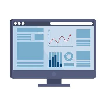 Analytics in computer Illustrazione stock