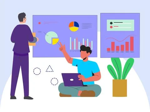 Analytics Concept Illustration Style Stock Illustration