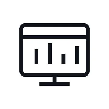 Analytics Dashboard Black White Line Icon Editable Stroke Vector Symbol Stock Illustration