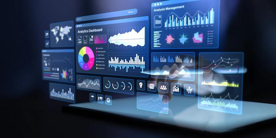 Analytics Dashboard for Business Data Management and Performance Tracking S.. Stock-Illustration
