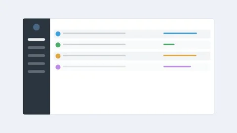 Analytics dashboard with a dark sidebar and an animated data table 스톡 동영상 342532637