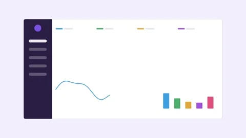Analytics dashboard with a dark sidebar, colorful legend Stock Footage 342532891