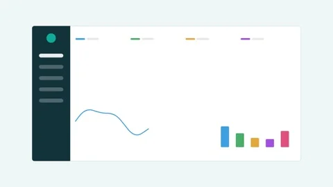 Analytics dashboard with a dark sidebar, colorful legend Видео 342532920