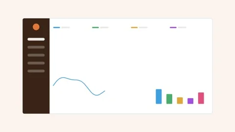 Analytics dashboard with a dark sidebar, colorful legend 스톡 동영상 342532953