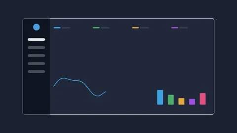 Analytics dashboard with a dark sidebar, colorful legend Video stock 342532978