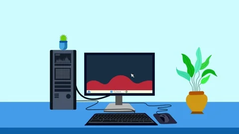 Analytics Dashboard on Desktop Computer Animation Stock Footage 317853713