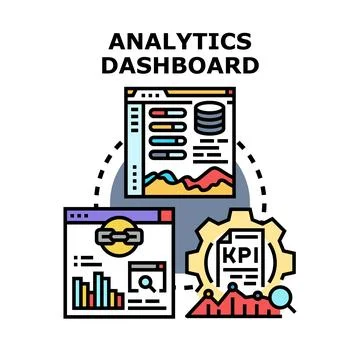 Analytics dashboard displaying business data insights 스톡 일러스트