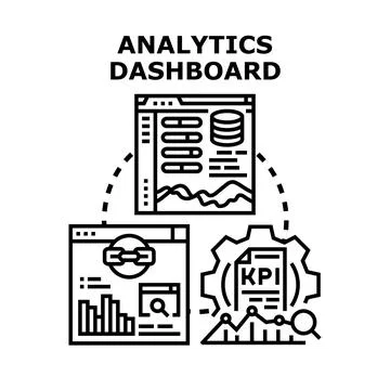 Analytics dashboard displaying business data insights Stock Illustration