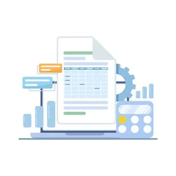 Analytics dashboard with financial reporting and business metrics Illustrazione stock