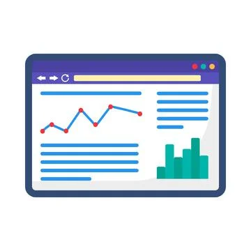 Analytics dashboard flat illustration Stock Illustration