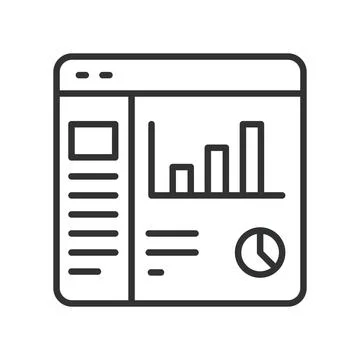 Analytics dashboard icon in line design. analytics, dashboard, chart, graph Stock Illustration