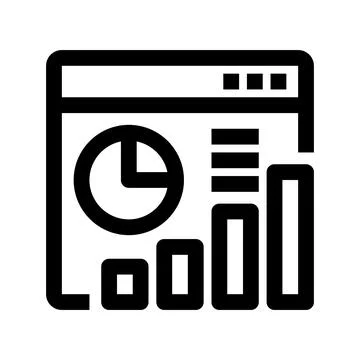 Analytics Dashboard Line Icon, Outline Symbol for Data Monitoring, Performa.. Stock Illustration