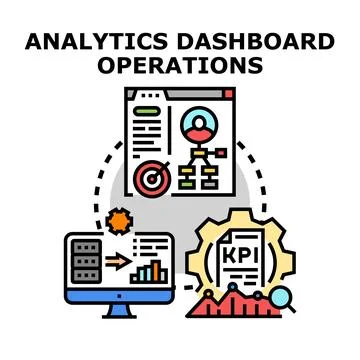 Analytics dashboard operations managing business data and strategy Stock Illustration