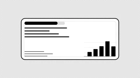 Analytics dashboard panel with bar chart on transparent background Stock Footage 330664545