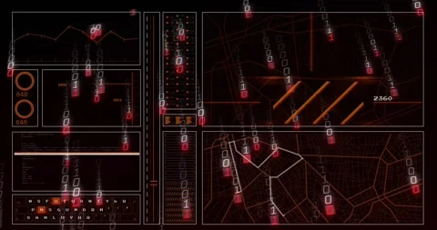 Analytics dashboard streaming falling 0 and 1 tokens after drop, panels updating Stock Footage 321161155