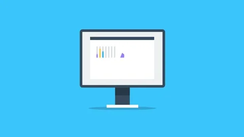 Analytics data, business insights and financial report on computer screen. Stock Footage 243627197