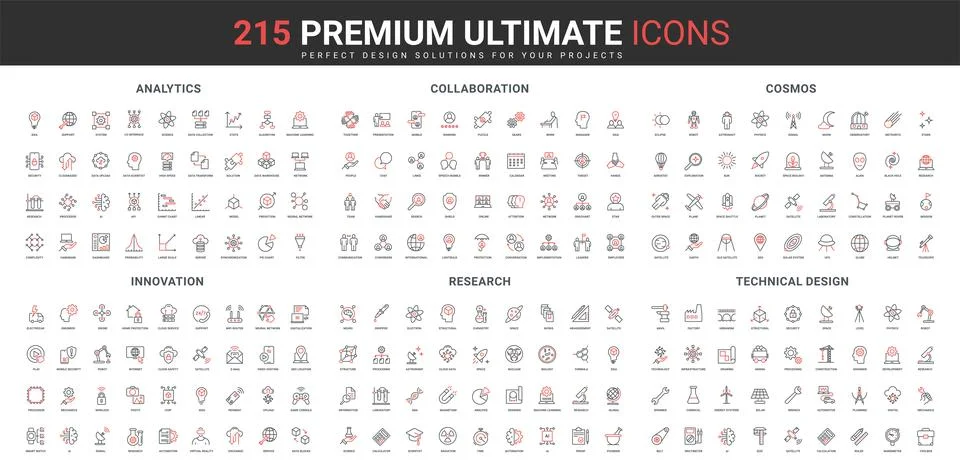 Analytics, data collection and warehouse, digital innovation, research line icon Illustrazione stock