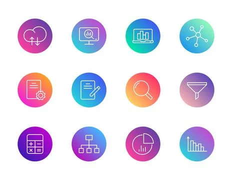 Analytics, data, digital tools. イラスト素材