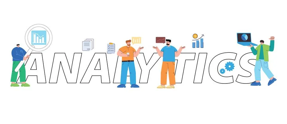 Analytics data information report chart progress profit financial research .. Stock Illustration