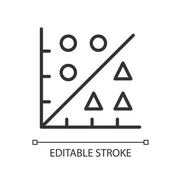 Analytics of data mining process linear pixel perfect icon Stock Illustration