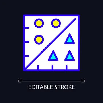 Analytics of data mining process RGB color pixel perfect icon for dark theme Illustrazione stock