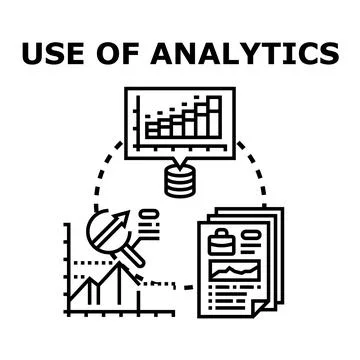 Analytics data processing for business intelligence research Stock Illustration
