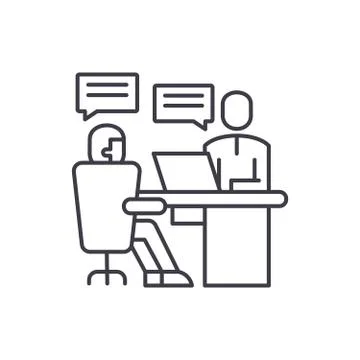 Analytics department line icon concept. Analytics department vector linear Illustrazione stock